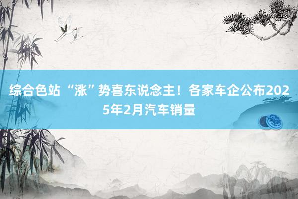 综合色站 “涨”势喜东说念主！各家车企公布2025年2月汽车销量