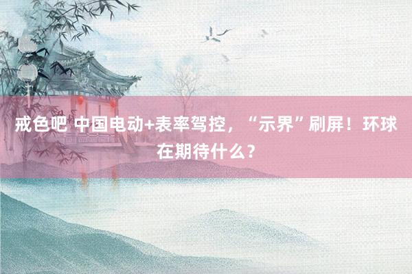 戒色吧 中国电动+表率驾控，“示界”刷屏！环球在期待什么？