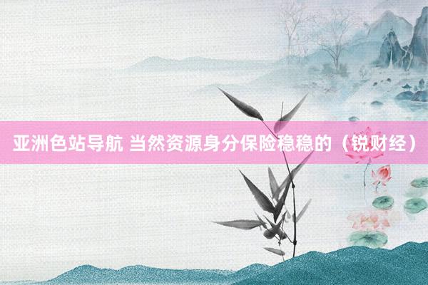 亚洲色站导航 当然资源身分保险稳稳的（锐财经）
