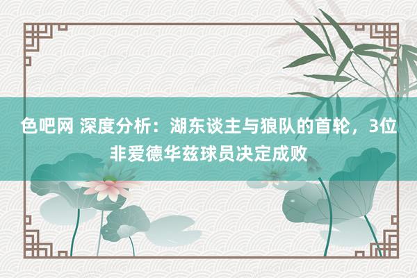 色吧网 深度分析：湖东谈主与狼队的首轮，3位非爱德华兹球员决定成败