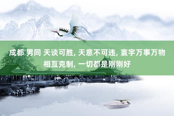 成都 男同 天谈可胜, 天意不可违, 寰宇万事万物相互克制, 一切都是刚刚好